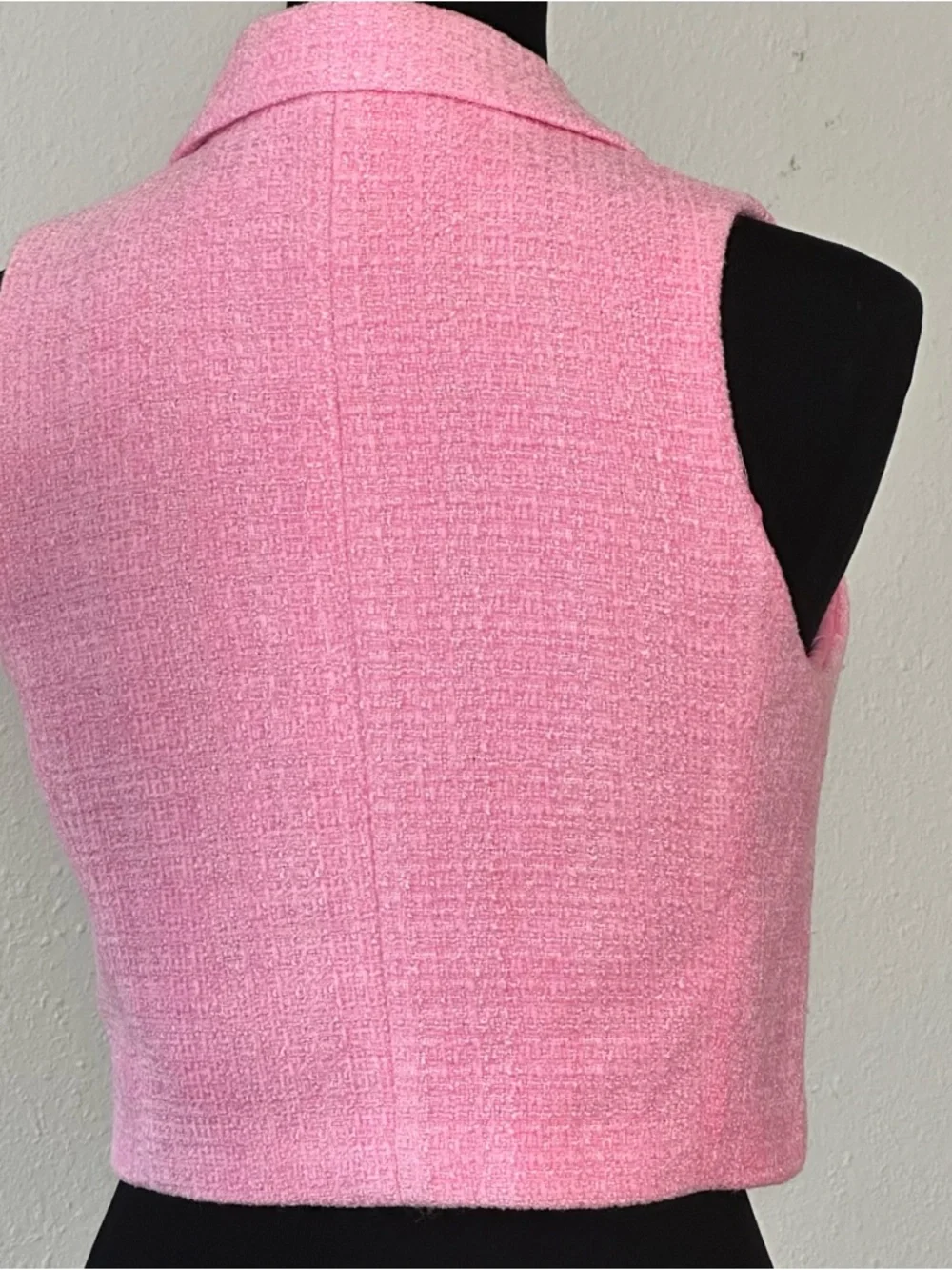 Joie Pink Tweed Sleeveless Blazer Vest - Picture 2 of 7